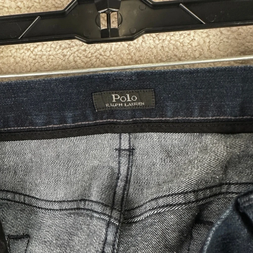 Polo Ralph Lauren Straight Fit Jeans Mens 42x32 Dark Indigo Blue Classic Denim